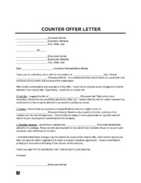 Counter Offer Letter Template