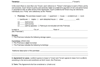 Dallas Residential Lease Agreement Template