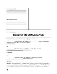 Deed of Reconveyance Form