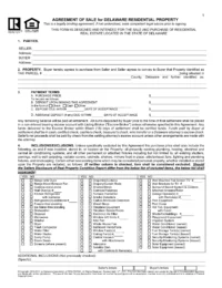 Delaware Agreement of Sale for Residential Property