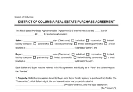 District of Columbia Residential Purchase Agreement Template