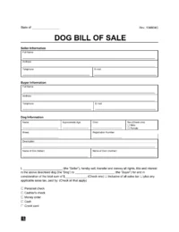 Dog Bill of Sale Screenshot