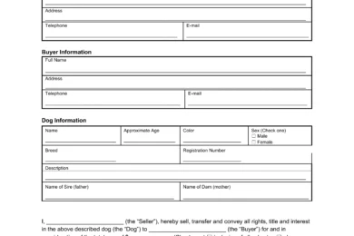 Dog Bill of Sale Screenshot