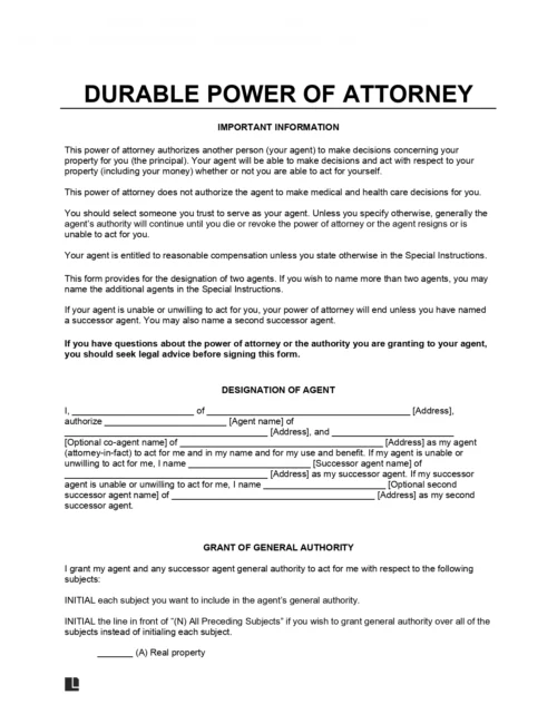 Durable Power of Attorney