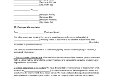 Employee Warning Notice Template