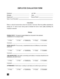 Employee Evaluation Form Screenshot