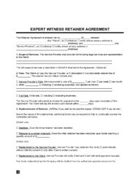 Expert Witness Retainer Agreement