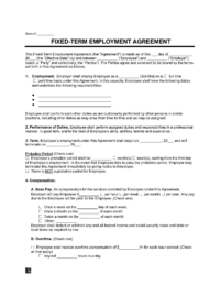 Fixed-Term Employment Agreement Sample