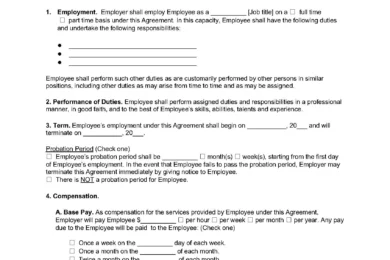 Fixed-Term Employment Agreement Sample