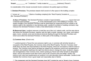 Flex Space Rental Agreement Template