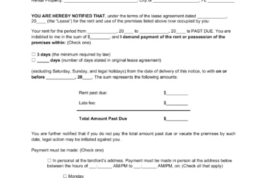 Florida 3-Day Eviction Notice to Quit for Non-Payment of Rent