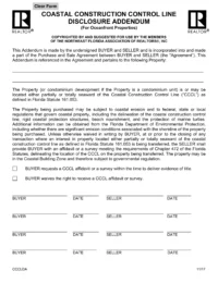 Florida Coastal Construction Control Line Disclosure