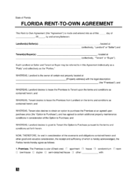 Florida Lease-to-Own Option-to-Purchase Agreement