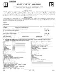 Florida Seller’s Property Disclosure
