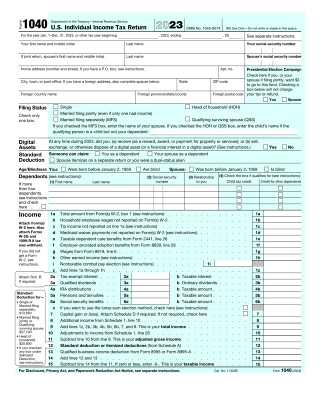 Form 1040 for 2023