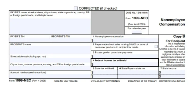IRS Form 1099-NEC