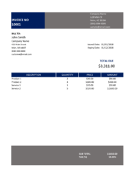 Freelance Invoice Template Sample