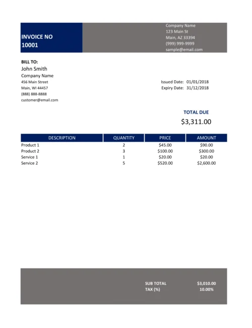 Freelance Invoice Template Sample