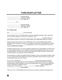 Furlough Letter Template