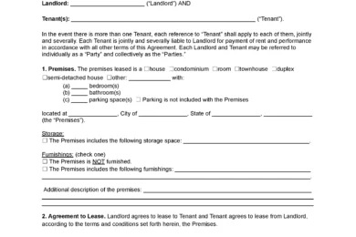 Georgia Lease Agreement Template