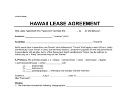 Hawaii Lease Agreement Template