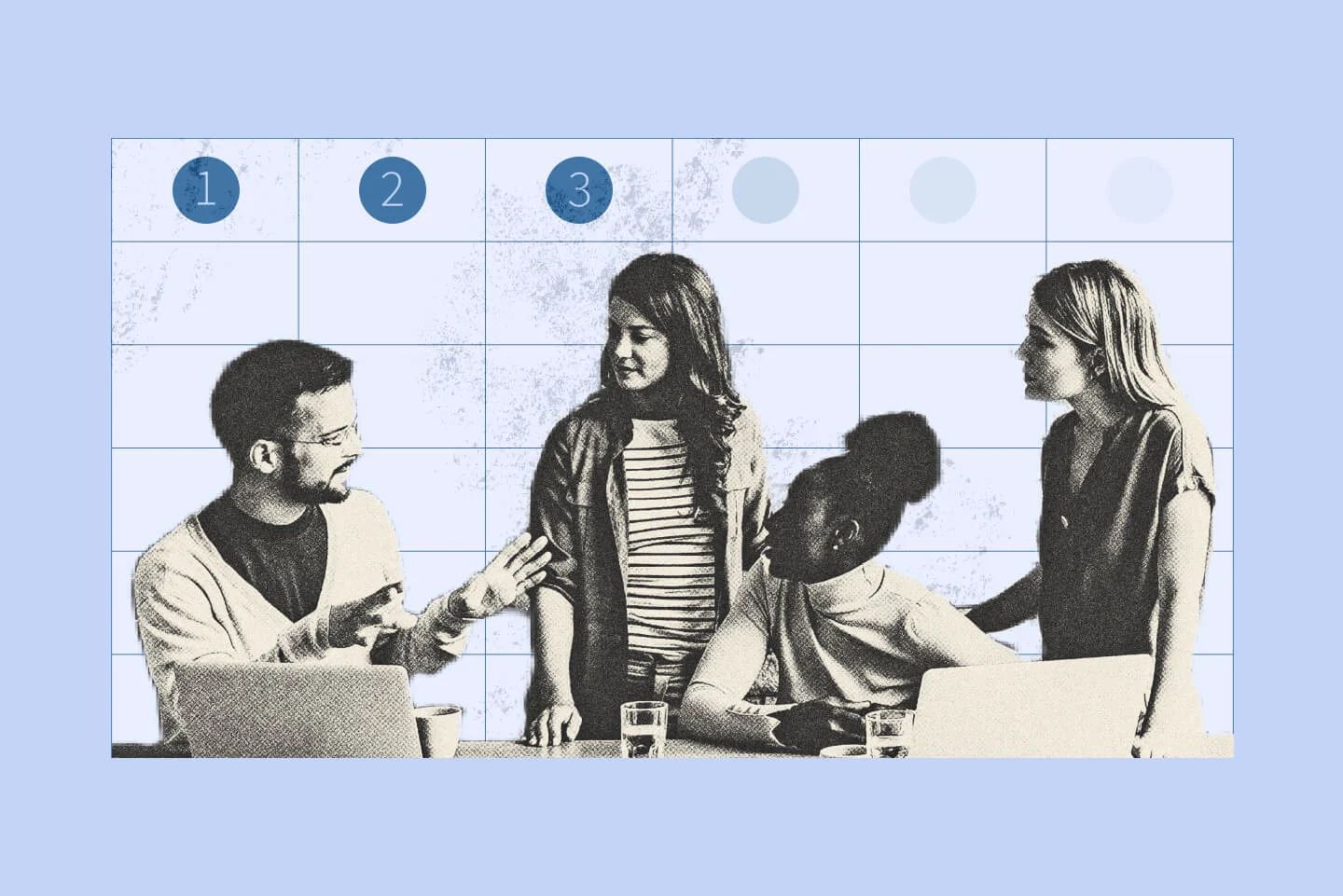 Aspiring business owners talking in a meeting about how to form an LLC