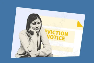 stressed out woman who needs rental assistance and help paying rent before getting evicted