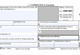 IRS Form 1099-NEC