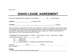 Idaho Lease Agreement Template