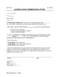 Illinois 7 Day Notice Lease Termination Letter