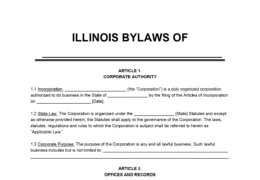 Illinois Corporate Bylaws Template