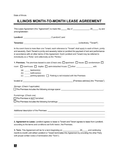 Illinois Month-to-Month Rental Agreement