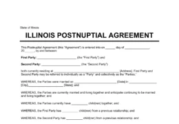 Illinois Postnuptial Agreement Form