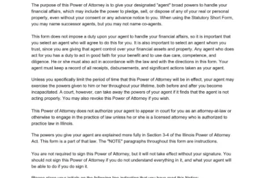 Illinois Power of Attorney Form