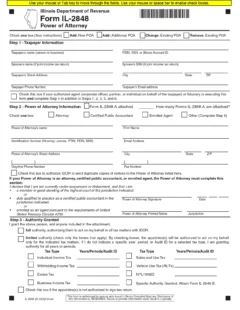 Illinois Tax Power of Attorney Form IL 2848