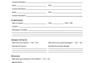 Incident Report template