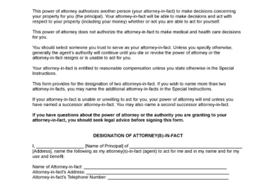 Indiana Limited Power of Attorney Template