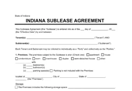 Indiana Sublease Agreement Template