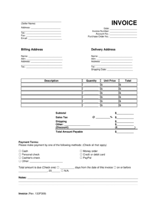 Invoice Template Example