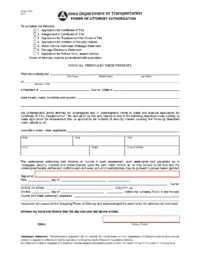 Iowa Motor Vehicle Power of Attorney Form 411021