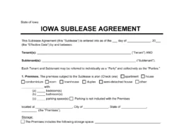 Iowa Sublease Agreement Template