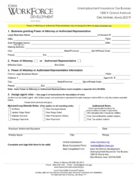 Iowa Workforce Power of Attorney Form