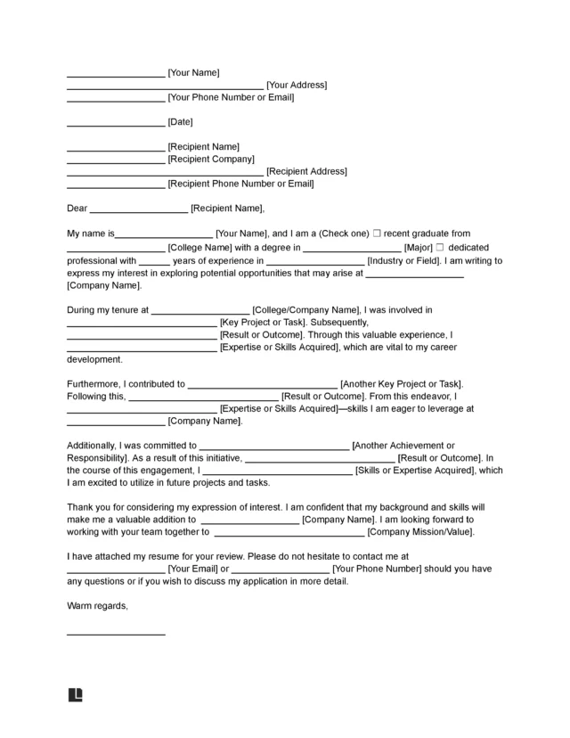 Job Letter of Intent