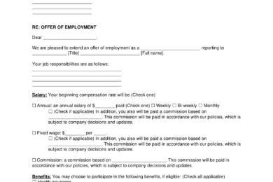 Job Offer Letter template