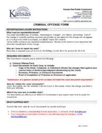 Kansas Criminal Offense Form
