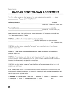 Kansas Lease-to-Own Option-to-Purchase Agreement