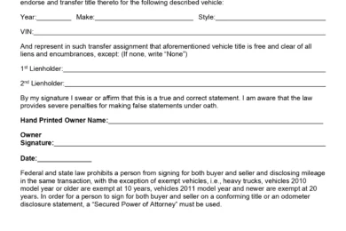 Kansas Motor Vehicle Power of Attorney Form (TR-41)