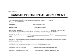 Kansas Postnuptial Agreement Template