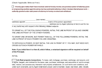 Kansas Power of Attorney Form