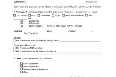 Kansas Sublease Agreement Template